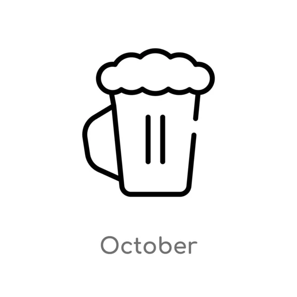 10월 아이콘을 간략하게 설명합니다 알코올 개념에서 간단한 배경에 가능한 스트로크 — 스톡 벡터