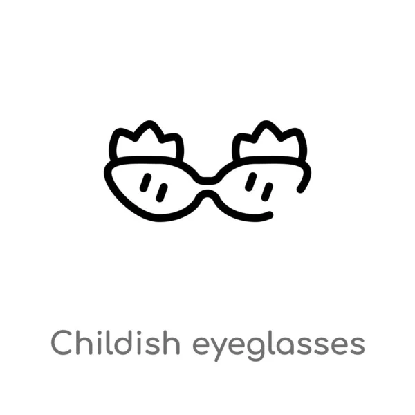 Anahat Çocukça Gözlükler Vektör Simgesi Basit Eleman Giyim Kavramı Illüstrasyon — Stok Vektör