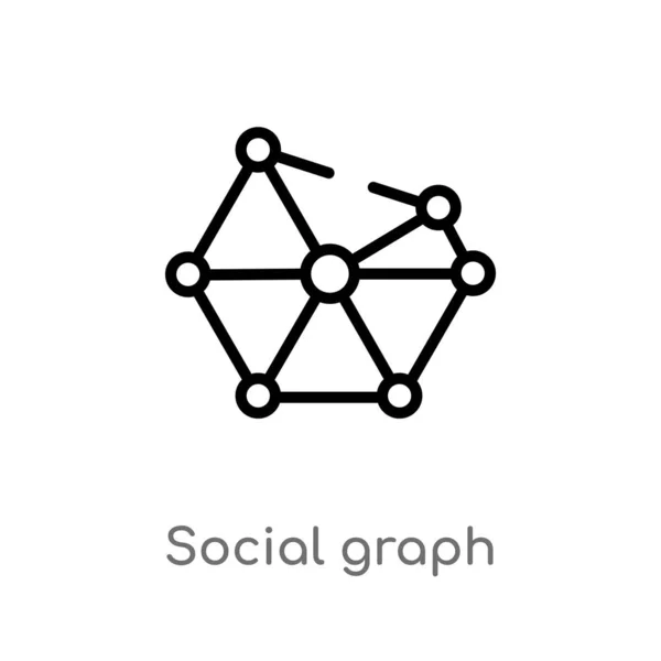 Umreißen Social Graphics Vektor Icon Isolierte Darstellung Schwarzer Einfacher Linien — Stockvektor