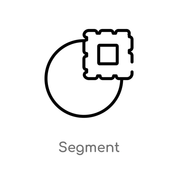 Ikonę Wektora Segmentu Konturu Białym Tle Prosty Element Linii Ilustracji — Wektor stockowy