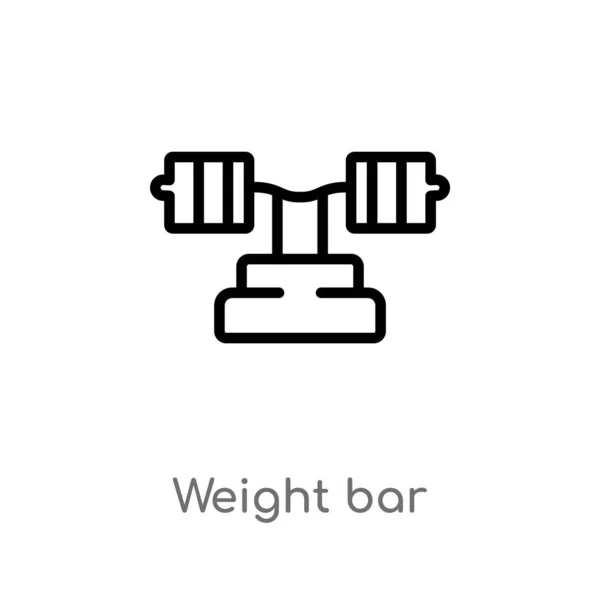 Umreißen Gewichtsbalken Vektor Symbol Vereinzelte Darstellung Schwarzer Einfacher Linien Aus — Stockvektor