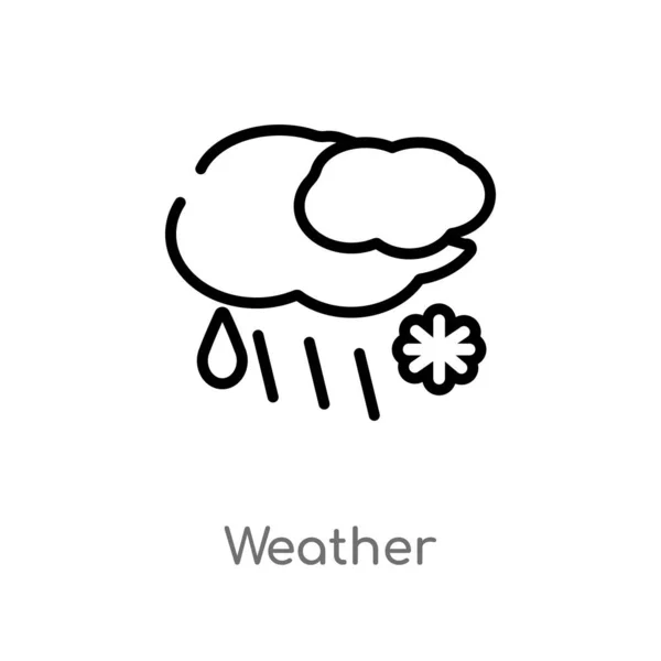 Delineano Icona Del Vettore Meteo Isolato Nero Semplice Linea Elemento — Vettoriale Stock