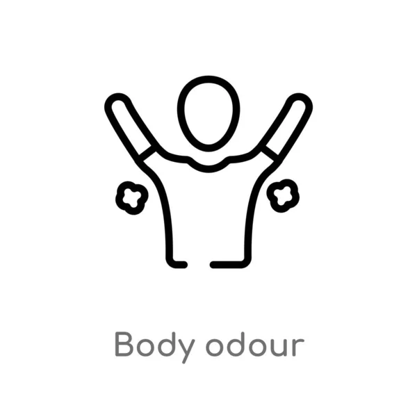 Outline Body Odour Vector Icon Isolated Black Simple Line Element — Stock Vector