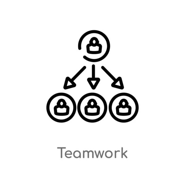 Schema Icona Vettoriale Del Lavoro Squadra Isolato Nero Semplice Elemento — Vettoriale Stock