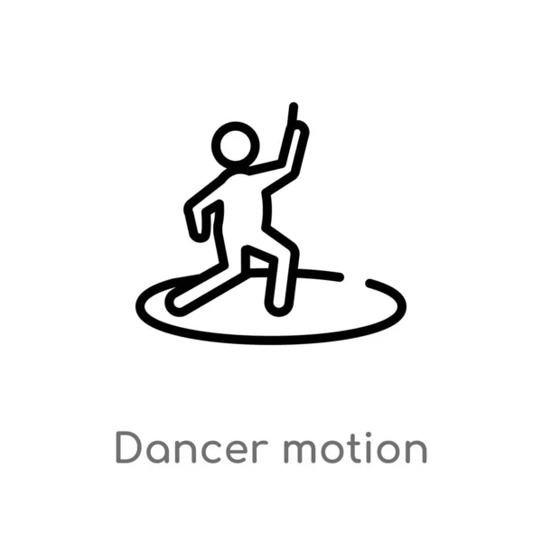 Esboço Dançarino Vetor Movimento Ícone Isolado Preto Simples Ilustração Elemento — Vetor de Stock