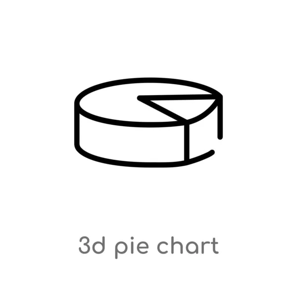 Umreißen Tortendiagramm Vektor Symbol Vereinzelte Darstellung Schwarzer Einfacher Linien Aus — Stockvektor