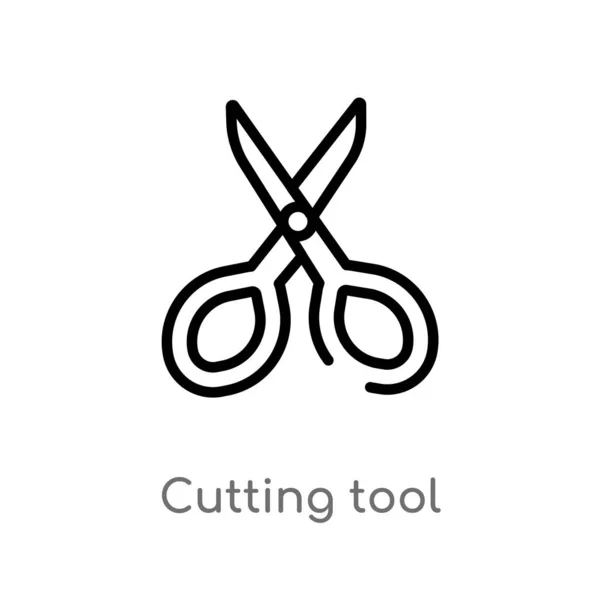 Outline Cutting Tool Vector Icon Isolated Black Simple Line Element — Stock Vector