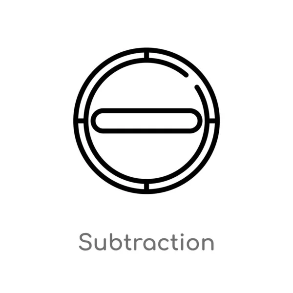 Ikonę Wektora Odejmowania Białym Tle Prosty Element Linii Ilustracji Koncepcji — Wektor stockowy
