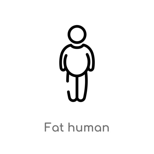 Zarys Tłuszczu Ludzkiego Wektora Ikona Białym Tle Prosty Element Linii — Wektor stockowy