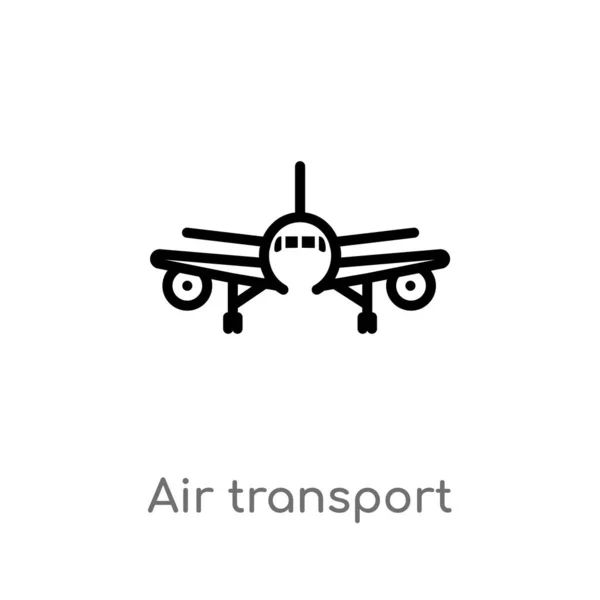 Contorno Icono Del Vector Transporte Aéreo Elemento Línea Simple Negro — Archivo Imágenes Vectoriales
