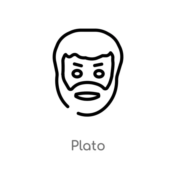 Contorno Icono Vector Plato Aislado Negro Simple Línea Elemento Ilustración — Vector de stock