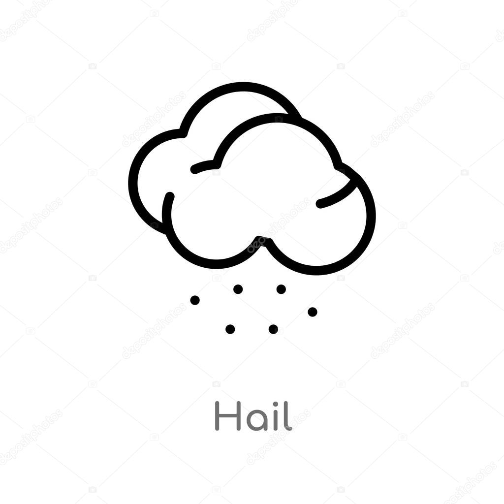 outline hail vector icon. isolated black simple line element illustration from weather concept. editable vector stroke hail icon on white background