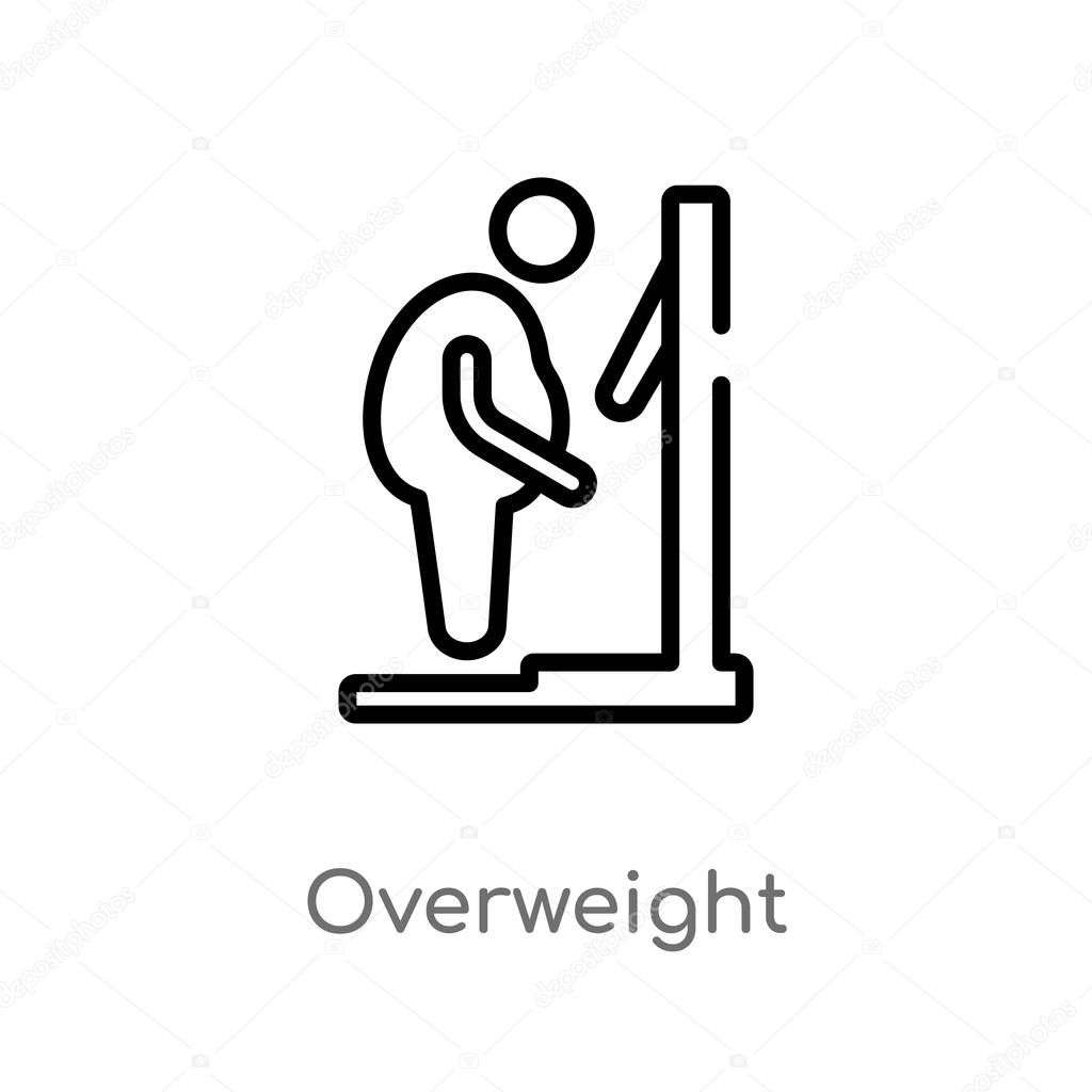 outline overweight vector icon. isolated black simple line element illustration from other concept. editable vector stroke overweight icon on white background
