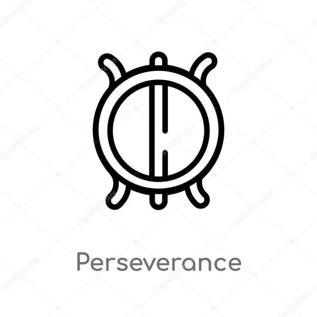 Outline perseverance vector icon. isolated black simple line element illustration from zodiac concept. editable vector stroke perseverance icon on white background
