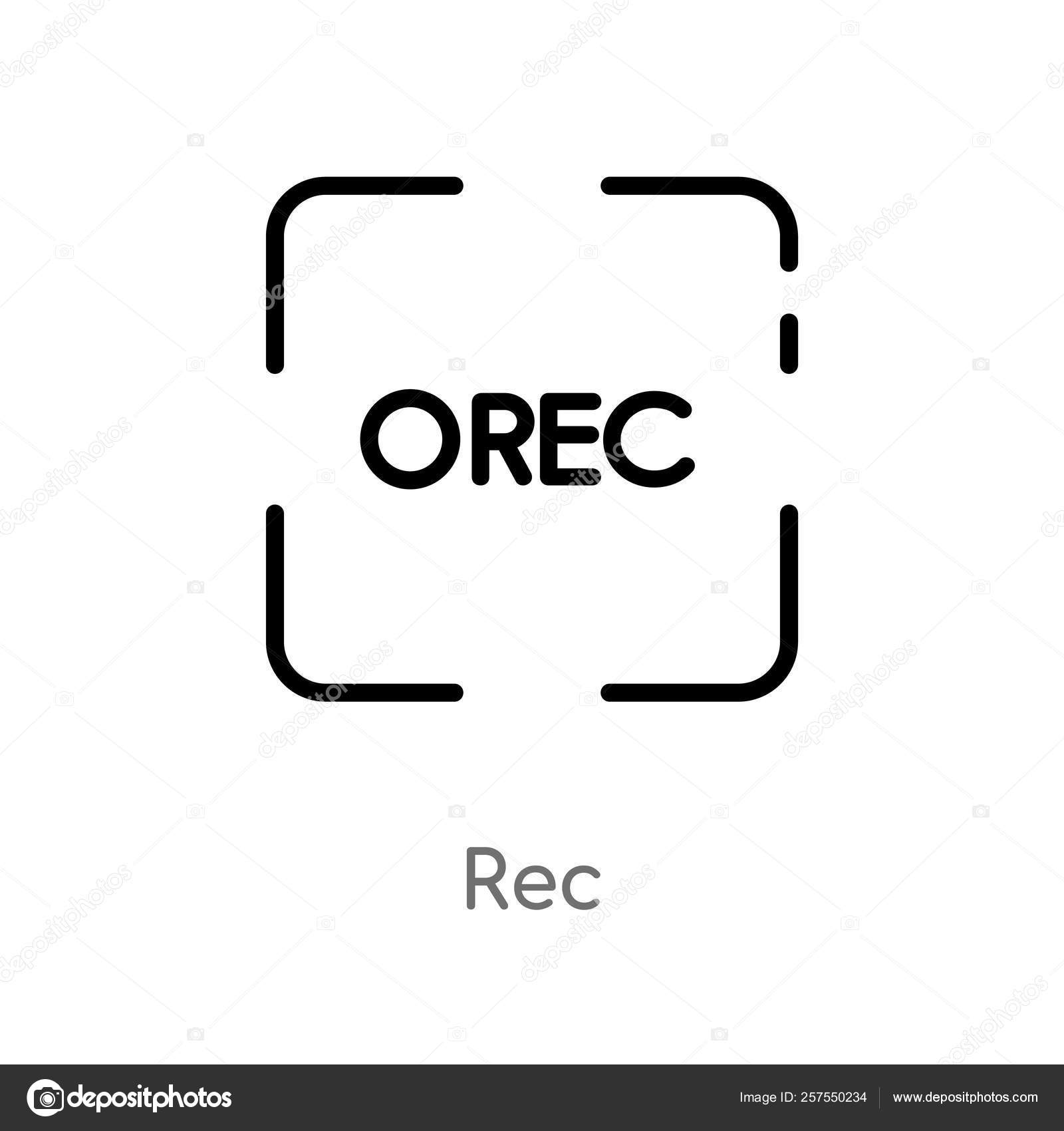 Outline Rec Vector Icon Isolated Black Simple Line Element Illustration Vector Image By C Zaurrahimov Vector Stock