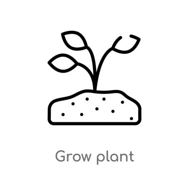 Anahat bitki vektör simge büyümek. basit doğa eleman illüstrasyon izole kavramı siyah. düzenlenebilir vektör kontur beyaz arka planda bitki simgesi büyümek