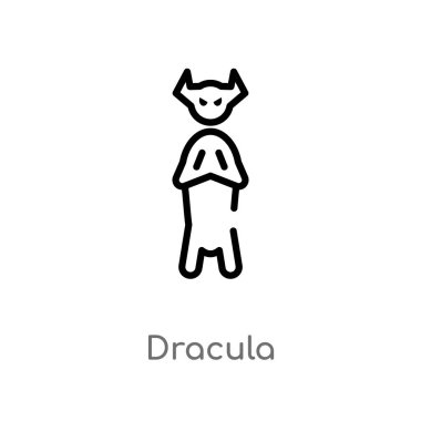 Anahat Dracula vektör simgesi. basit çizgi eleman illüstrasyon izole kavramı siyah. Beyaz arka planda düzenlenebilir vektör kontur Dracula simgesi