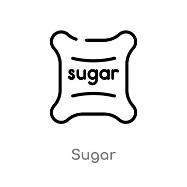 anahat şeker vektör simgesi. tarım tarım kavramından izole siyah basit çizgi elemanı illüstrasyon. beyaz arka planda değiştirilebilir vektör kontur şeker simgesi