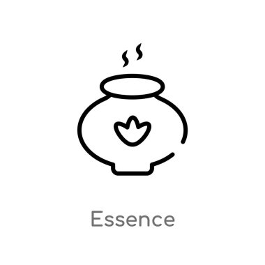 Anahat özü vektör simgesi. basit doğa eleman illüstrasyon izole kavramı siyah. Beyaz arka planda düzenlenebilir vektör kontur özü simgesi