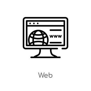 anahat web vektör simgesi. blogger ve influencer kavramından izole siyah basit çizgi elemanı illüstrasyon. beyaz arka planda değiştirilebilir vektör kontur web simgesi