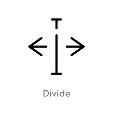 vektör simgesini anahat olarak böl. oktan izole siyah basit çizgi elemanı illüstrasyon 2 kavramı. beyaz arka planda değiştirilebilir vektör kontur böl simgesi