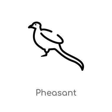 anahat sülün vektör simgesi. hayvanlar kavramından izole siyah basit çizgi elemanı illüstrasyon. beyaz arka planda editable vektör vuruşu sülün simgesi