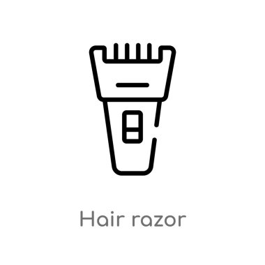 saç jilet vektör simgesiana. güzellik kavramından izole siyah basit çizgi elemanı illüstrasyon. beyaz arka planda değiştirilebilir vektör vuruşu saç jilet simgesi