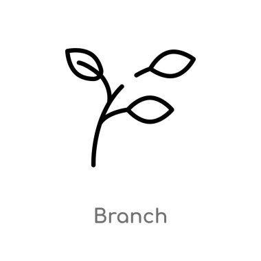 Anahat şube vektör simgesi. basit doğa eleman illüstrasyon izole kavramı siyah. Beyaz arka planda düzenlenebilir vektör kontur dalı simgesi