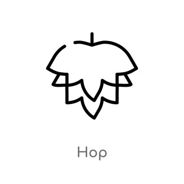 anahat atlama vektör simgesi. alkol kavramından izole siyah basit çizgi elemanı illüstrasyon. beyaz arka planda değiştirilebilir vektör konçertosu atlama simgesi