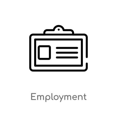 Anahat istihdam vektör simgesi. Basit hat eleman illüstrasyon izole hukuk ve adalet kavramı. Beyaz arka planda düzenlenebilir vektör kontur istihdam simgesi