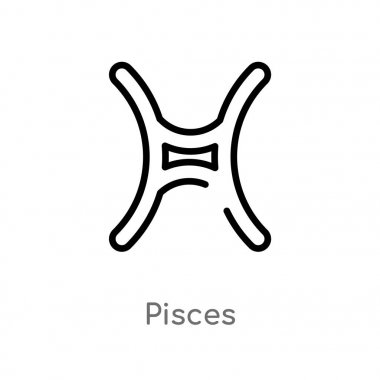 Anahat balık vektör simgesi. basit çizgi eleman illüstrasyon izole siyah kavramı. Beyaz arka planda düzenlenebilir vektör kontur balık simgesi