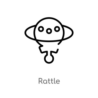 outline rattle vector icon. isolated black simple line element illustration from brazilia concept. editable vector stroke rattle icon on white background