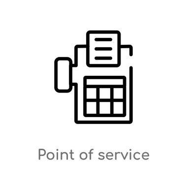 Anahat noktası hizmet vektör simgesi. basit izole çizgi eleman siyah illüstrasyon ödeme kavramı. Beyaz arka planda servis simgesinin düzenlenebilir vektör kontur noktası