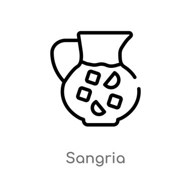 Anahat Sangria vektör simgesi. basit eleman illüstrasyon izole çizgi siyah kavramı yaz. Beyaz arka planda düzenlenebilir vektör kontur Sangria simgesi