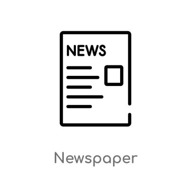 taslak gazete vektör simgesi. basit çizgi eleman illüstrasyon izole Strateji kavramı. Beyaz arka planda düzenlenebilir vektör kontur gazete simgesi