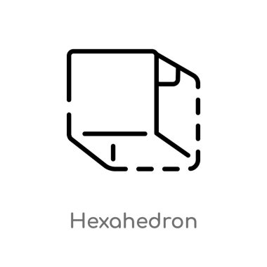 Anahat altı yüzlü vektör simgesi. basit izole çizgi eleman geometrik kavramı vektör. Beyaz arka planda düzenlenebilir vektör kontur altı yüzlü simgesi