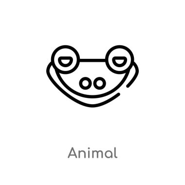 hayvan vektör simgesini anahat. hayvanlar kavramından izole siyah basit çizgi elemanı illüstrasyon. beyaz arka plan üzerinde değiştirilebilir vektör kontur hayvan simgesi