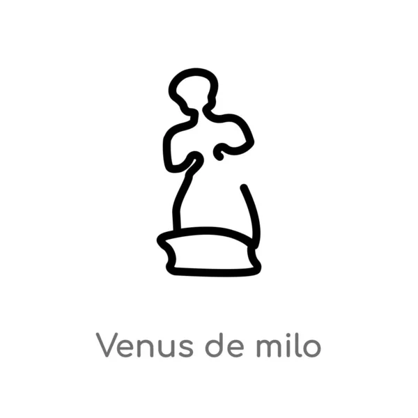 Contorno Venus Milo Vector Icono Aislado Negro Simple Línea Elemento — Vector de stock