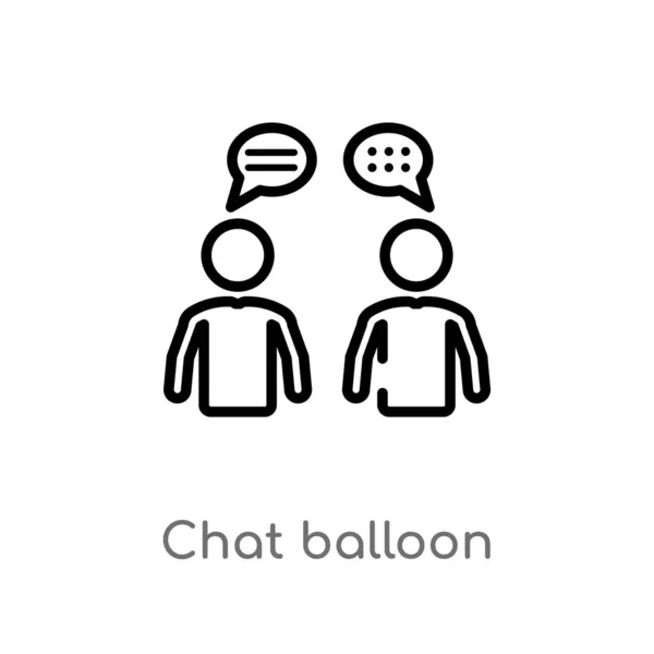 Umreißen Chat Ballon Vektor Symbol Isolierte Darstellung Schwarzer Einfacher Linien — Stockvektor