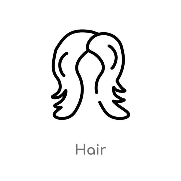 Contour Cheveux Vecteur Icône Illustration Isolée Élément Ligne Simple Noir — Image vectorielle