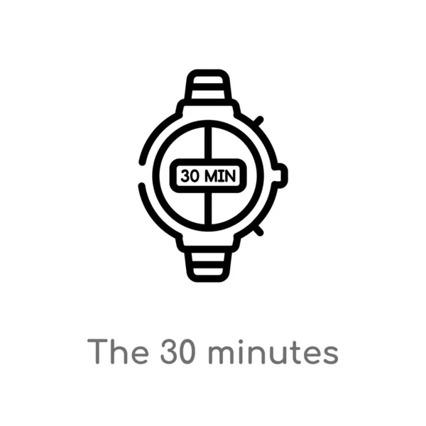 Perfilar Icono Del Vector Minutos Aislado Negro Simple Línea Elemento — Archivo Imágenes Vectoriales