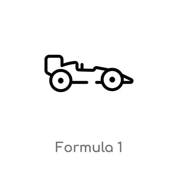 Contour Formule Icône Vectorielle Illustration Isolée Élément Ligne Simple Noir — Image vectorielle