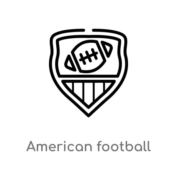 Delinear Futebol Americano Emblema Vetor Ícone Isolado Preto Simples Ilustração —  Vetores de Stock