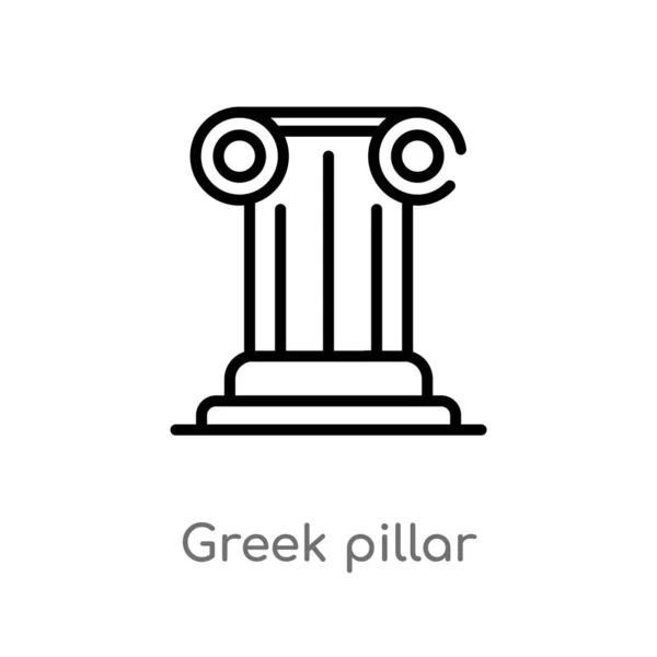 Umriss Griechischer Säulenvektorsymbol Vereinzelte Schwarze Einfache Linie Element Illustration Aus — Stockvektor