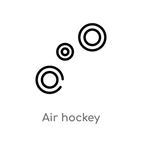 Obrys Ikony Leteckého Hokeje Izolovaný Černý Jednoduchý Linkovou Prvek Ilustrace — Stockový vektor