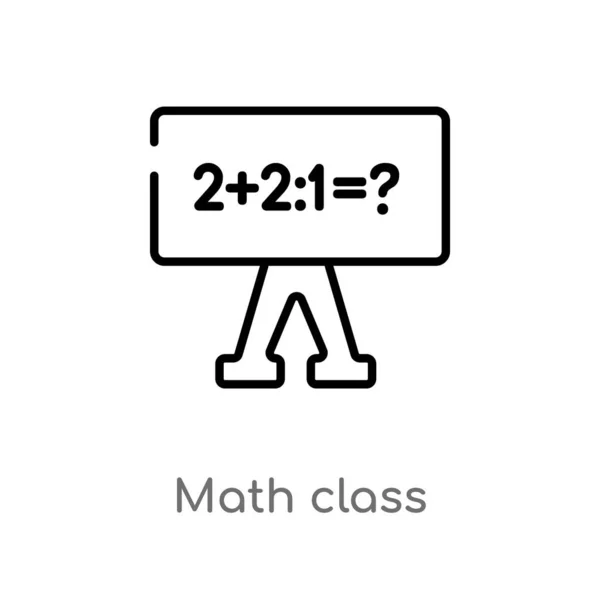 Esbozar Icono Vector Clase Matemática Elemento Línea Simple Negro Aislado — Vector de stock