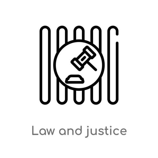 Esquisse Droit Justice Vecteur Icône Illustration Isolée Élément Ligne Simple — Image vectorielle