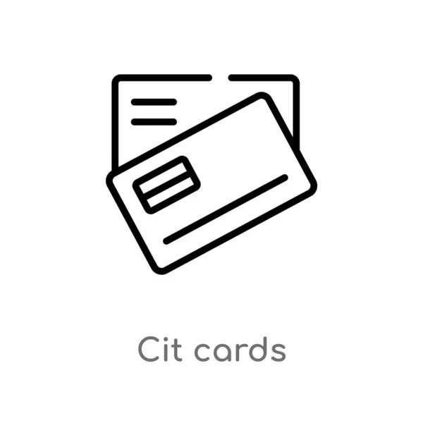 Schema Cit Card Icona Vettoriale Isolato Nero Semplice Linea Elemento — Vettoriale Stock