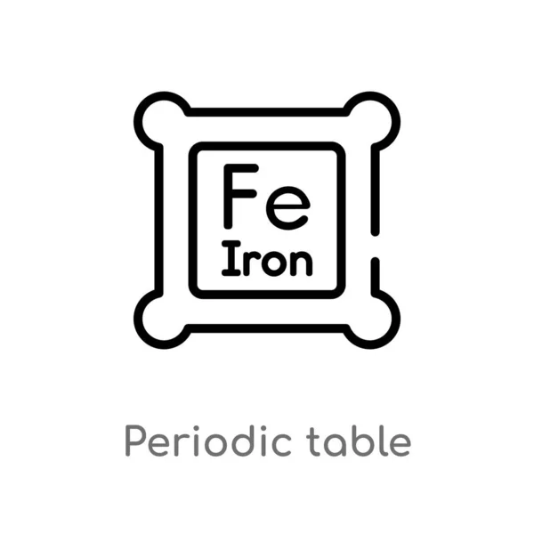 Delinear Tabela Periódica Vetor Ícone Isolou Ilustração Elemento Linha Simples — Vetor de Stock