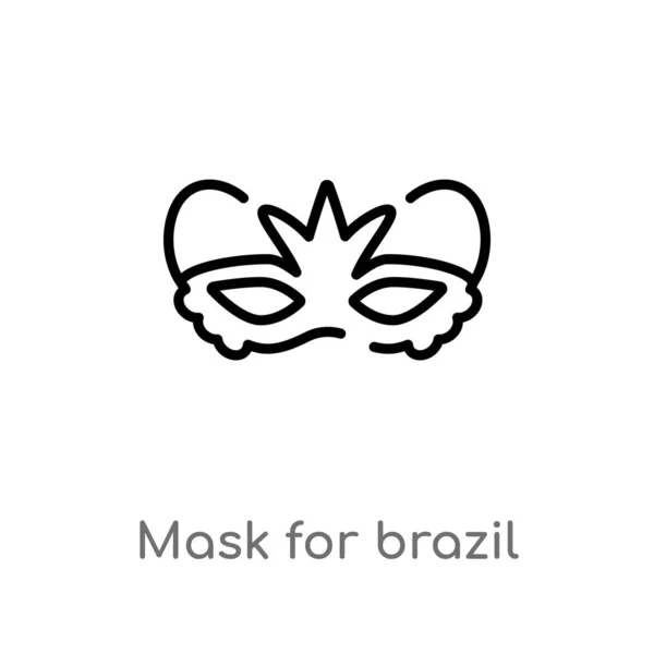 Szerkezeti Maszk Brazil Farsangi Ünnepség Vektor Ikon Izolált Fekete Egyszerű — Stock Vector